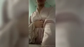 Julia Filippo, Silk Pajamas Striptease in Bathroom