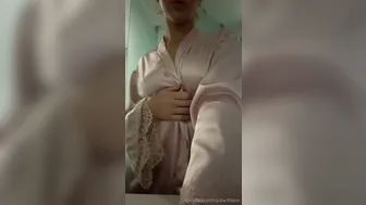 Julia Filippo, Silk Pajamas Striptease in Bathroom