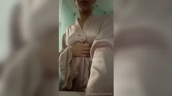 Julia Filippo, Silk Pajamas Striptease in Bathroom