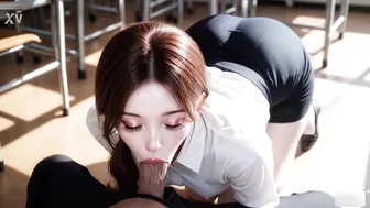 Hot Korean Teacher Wanted His Big Cock Suck On Her Knee Everyday