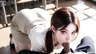 Hot Korean Teacher Wanted His Big Cock Suck On Her Knee Everyday