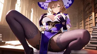 Genshin Impact Lisa Taking Old Cock To Understand Her new Spell