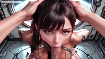 Cute Stellar Blade Having Fun At Space Station Licking A Shiny Cock