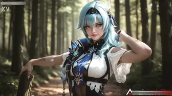 Eula Genshin Impact Cover In Steamy Hot Cum While She Lost In Jungle