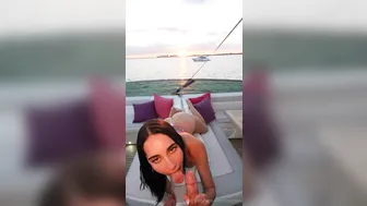 Izzy Green, Sucking Boyfriend Dry on Boat during Sunset