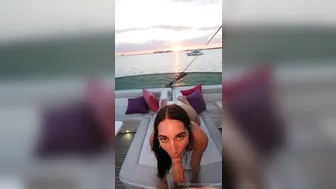 Izzy Green, Sucking Boyfriend Dry on Boat during Sunset