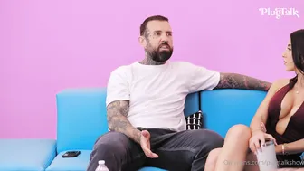 Lenatheplug, Valentine Vixen, Plugtalk, BBW Tatted Beauty FFM Threesome on Interview Couch