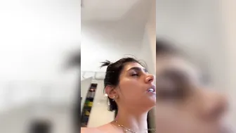 Mia Khalifa, Showering and Teasing Her Wet Body Getting Ready for the Day