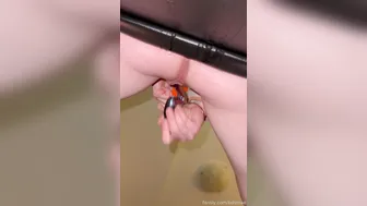 Baddragonslayer, Dildo Fucking and Squirting Hard on the Leather Couch
