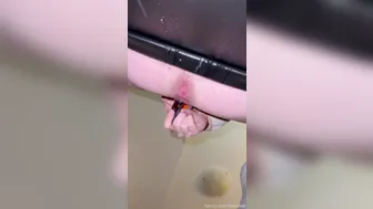 Baddragonslayer, Dildo Fucking and Squirting Hard on the Leather Couch