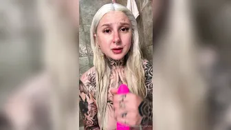Skylar Vox, Tattoo Babe Fucking a Pink Dildo Hard