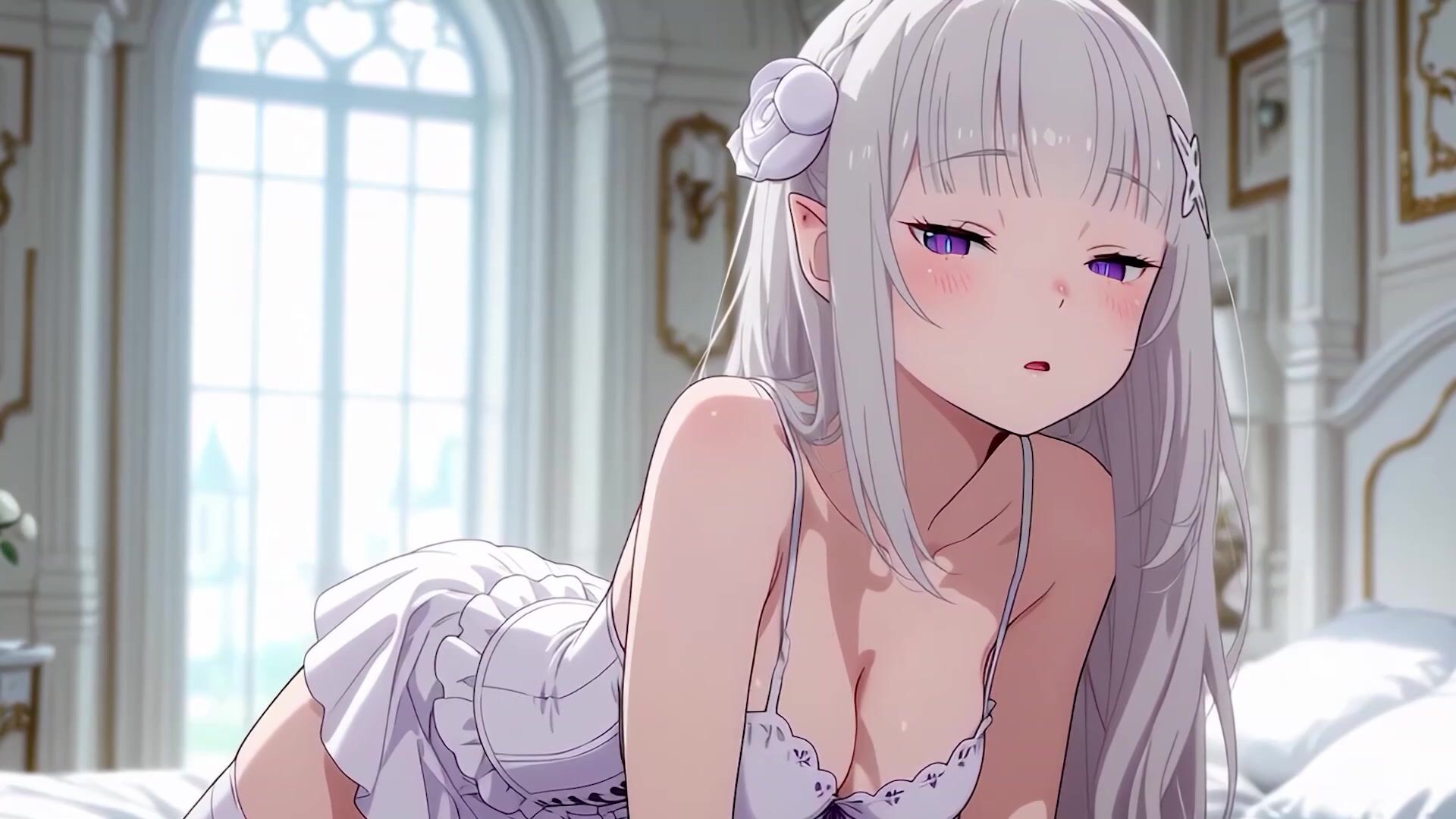 RE:Zero Elegant Shy Emilia First Time Taking Cock Into Her Pussy