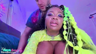 Tia Maria, Thick Ebony Rave Slut Gets Facialized