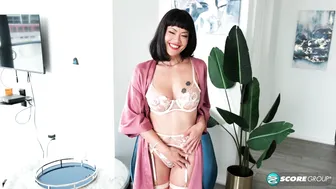 Kitty Chow, Hot Chinese MILF Teasing in See-Through Lingerie