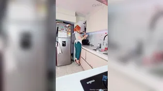 Kkole17, Dexters Mom Anal Riding a Dildo in the Kitchen