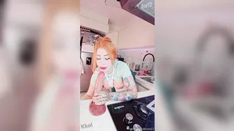 Kkole17, Dexters Mom Anal Riding a Dildo in the Kitchen