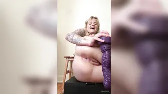 Blondpeche, Getting Fucked by a Monster Dildo Sex Machine