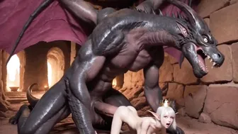 Elf Queen Had To Fuck Big Size Dragon Cock To Ease Anger
