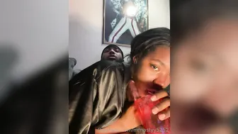Mrnastyy5252, Ebony Slut Giving Her BBC Boyfriend a Messy Sloppy Throatfuck
