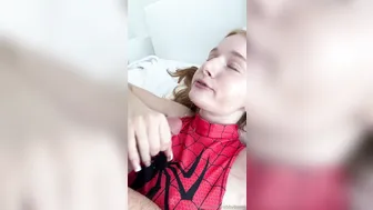 Abbybunni, Horny Spider-Girl Whore Gets Her Tight Fuckholes Stretched By Massive Cock