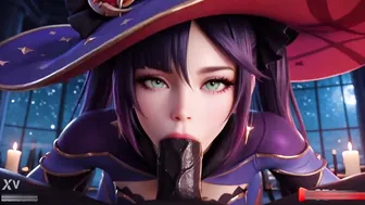 Genshin Impact Mona Juicy Hydro Spell With Wet Pussy
