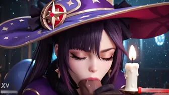 Genshin Impact Mona Juicy Hydro Spell With Wet Pussy