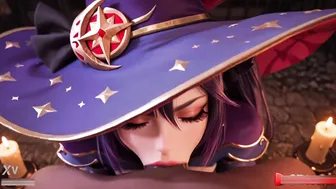 Genshin Impact Mona Juicy Hydro Spell With Wet Pussy