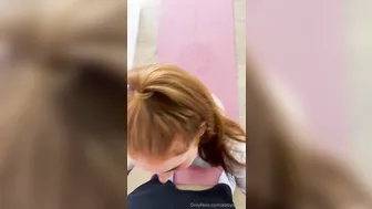 Abbybunni, Sexy Redhead Yoga Session Ending With A Thick Facial