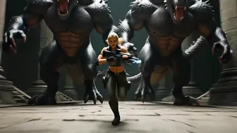 Cassie Cage Sexy Outfit Investigate Ambush By Multiple Raptile Mutation