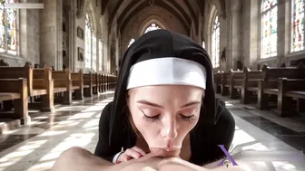 Pink Hair Sinful Nun In Sexy Net Stocking