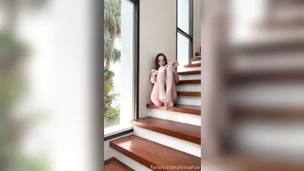 Arinafox, Dildo Masturbation On The Stairs Like A Risky Exhibitionist Whore