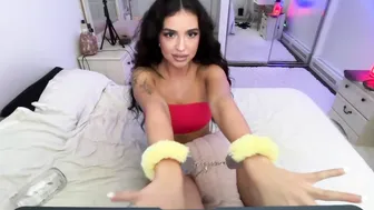 Ariajackson, Teasing In Her Lingerie And Handcuffed Like A Bound Lingerie Tease Whore