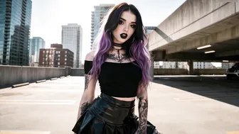Goth Babe Parking Garage Rooftop Gangbang