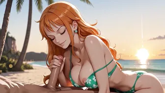 Nami's Secret Beach Encounter in One Piece