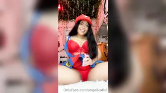 Angelicat, Horny Mario Vibrator Masturbation