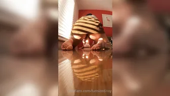 Funsized-Toy, Riding A Dildo Wearing Short Skirt