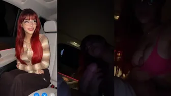 Hannah Jo Melts Down: Sensacional Redhead Glasses Car Backseat Blowjob — Raw Footage