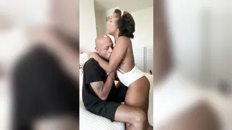 Ami Bue, Hot Ebony Girlfriend Rubbing And Riding On Her Boyfriend Leg