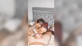 Angela Jonasson, Big Tits Norwegian Babe Giving A Handjob Cumshot