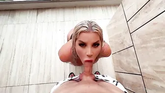 Nicci Azzy, Hot Swedish Bimbo Sucking Cock On The Balcony