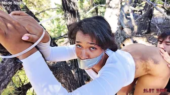 Ami Bue, Kidnapped Ebony Babe Getting Fucked In The Woods