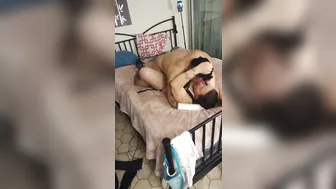 Thick Long-Haired Domme Hard-Pegs Lucky Guy and Rides Dildo to Facial
