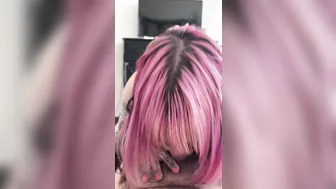 Bluddycherry, Pink Haired Tattooed Slut Sucking Cock