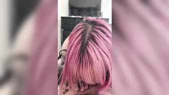 Bluddycherry, Pink Haired Tattooed Slut Sucking Cock