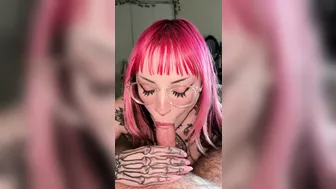 Bluddycherry, Sucking And Riding A Big White Cock Until A Creampie