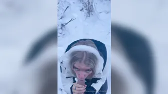 Uwucutedemon, Swedish Babe Sucking Cock In The Snow
