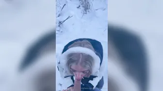 Uwucutedemon, Swedish Babe Sucking Cock In The Snow