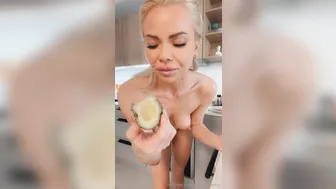 Julia Nyland, Swedish Blonde Model Cooking Dinner Naked