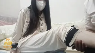 Young Asian Woman Pays Maintenance Fees with Rough Couch Sex