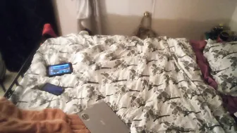 Tattooed Latino Pounds Long-Haired Brunette in Rough Bedroom Sex